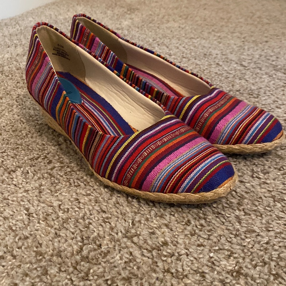 Fitzwell Multi-Stripe 2 1/4 Canvas Heels